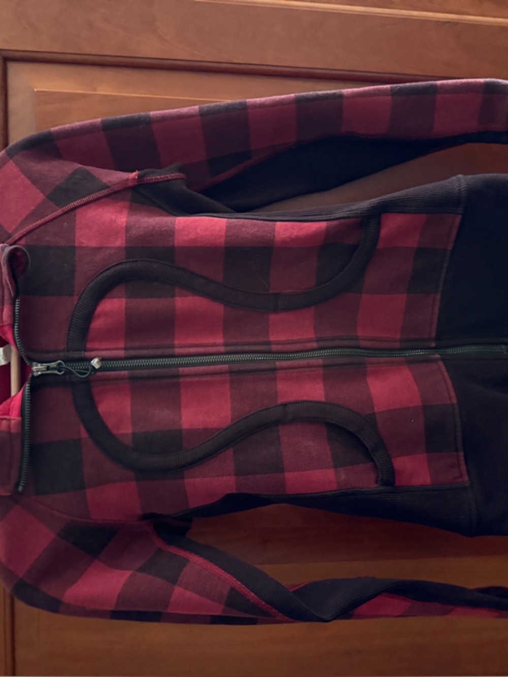 lululemon athletica Red and Black Plaid Zip-Up Hoodie
